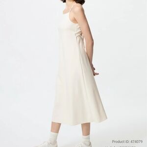 UNIQLO Crepe Jersey Bra Camisole Dress In Off White Size XXL